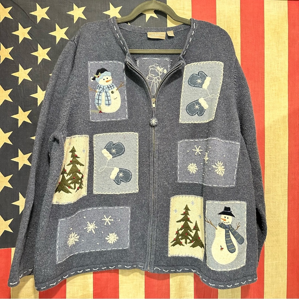 Croft and barrow snowman holiday sweater size 3XL